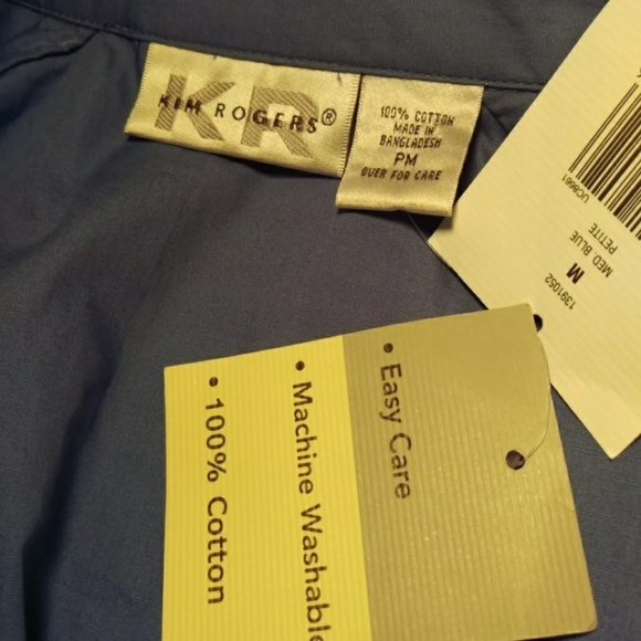 Women's M Kim Rogers petite button down blouse - Picture 7 of 8